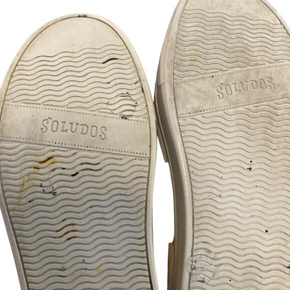 Soludos x Lockhart Embroidery Good Vibes White Leather Rainbow Hippie Shoes Sz 8 - Picture 6 of 16